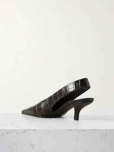 TOTEME Croc-effect Leather Slingback Pumps | Thumbnail 3 TOTEME Croc-effect Leather Slingback Pumps | Thumbnail 3