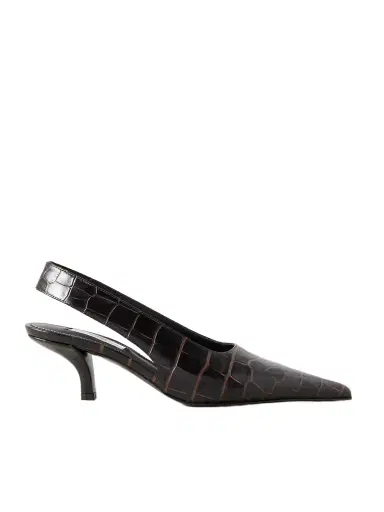 TOTEME Croc-effect Leather Slingback Pumps | Thumbnail 1 TOTEME Croc-effect Leather Slingback Pumps | Thumbnail 1