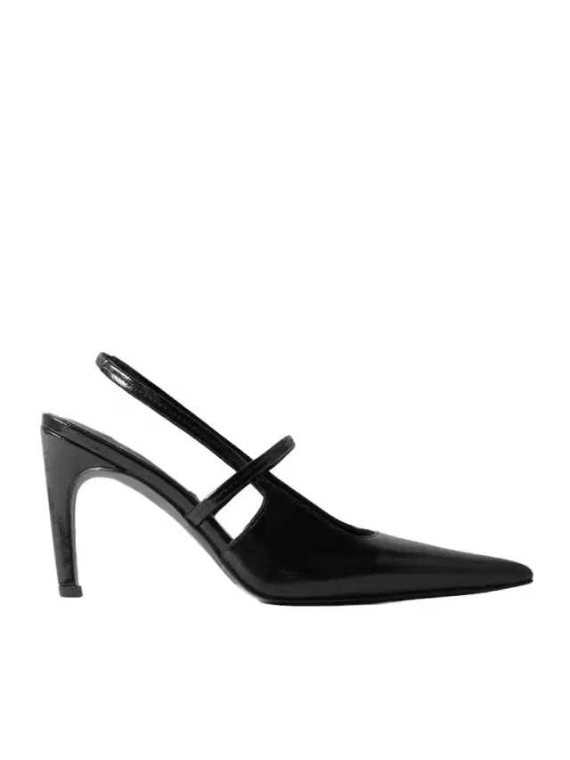 Glossed-leather Slingback Pumps Glossed-leather Slingback Pumps