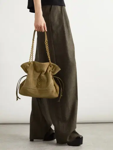 Saint Laurent Jamie Small Quilted Suede Shoulder Bag | Thumbnail 2 Saint Laurent Jamie Small Quilted Suede Shoulder Bag | Thumbnail 2