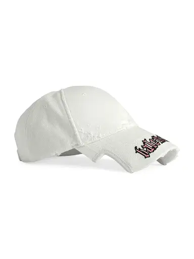 Balenciaga Women's Blackletter Script Cap - Dirty White | Thumbnail 2 Balenciaga Women's Blackletter Script Cap - Dirty White | Thumbnail 2