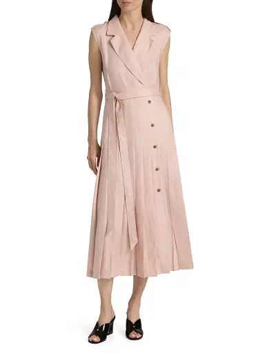 Loro Piana Women's Bryce Twill Trench Midi-Dress - Pineapple Rose | Thumbnail 3 Loro Piana Women's Bryce Twill Trench Midi-Dress - Pineapple Rose | Thumbnail 3