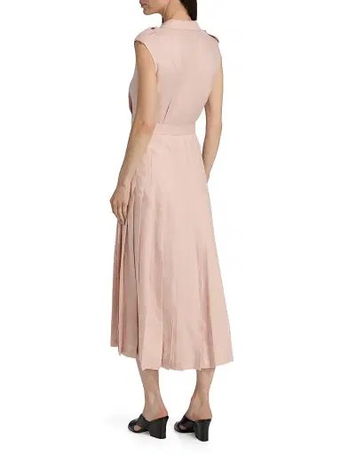 Loro Piana Women's Bryce Twill Trench Midi-Dress - Pineapple Rose | Thumbnail 5 Loro Piana Women's Bryce Twill Trench Midi-Dress - Pineapple Rose | Thumbnail 5