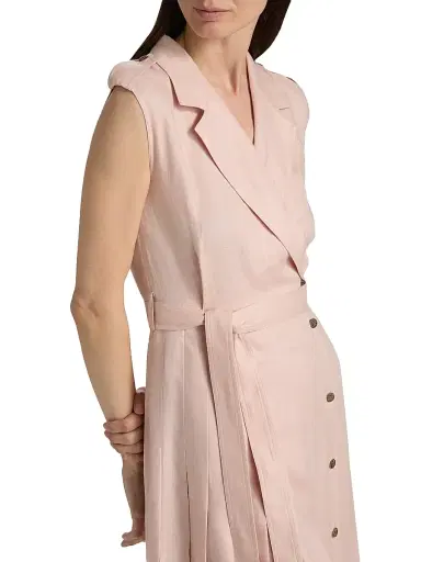 Loro Piana Women's Bryce Twill Trench Midi-Dress - Pineapple Rose | Thumbnail 6 Loro Piana Women's Bryce Twill Trench Midi-Dress - Pineapple Rose | Thumbnail 6
