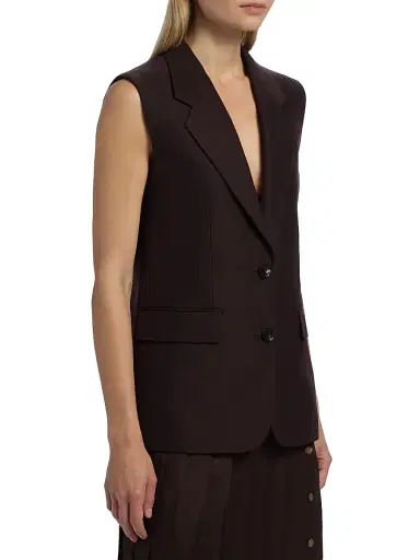 Loro Piana Women's Cedric Textured Silk Vest - Carobbean | Thumbnail 4 Loro Piana Women's Cedric Textured Silk Vest - Carobbean | Thumbnail 4
