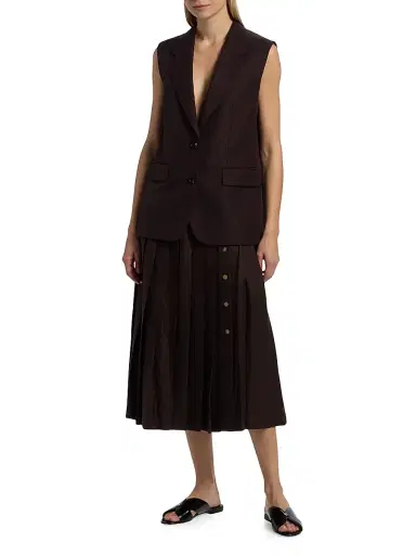 Loro Piana Women's Yasmina Tied Midi-Skirt - Carobbean | Thumbnail 2 Loro Piana Women's Yasmina Tied Midi-Skirt - Carobbean | Thumbnail 2