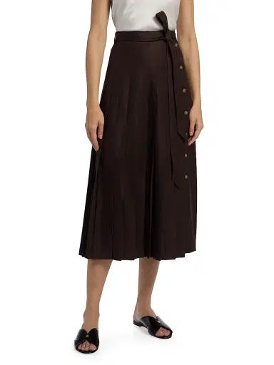 Loro Piana Women's Yasmina Tied Midi-Skirt - Carobbean | Thumbnail 3 Loro Piana Women's Yasmina Tied Midi-Skirt - Carobbean | Thumbnail 3