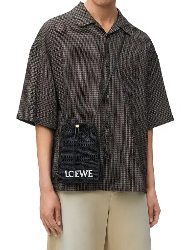 LOEWE Men's x Paula's Ibiza Drawstring Pocket Bucket Bag - Black | Thumbnail 2 LOEWE Men's x Paula's Ibiza Drawstring Pocket Bucket Bag - Black | Thumbnail 2