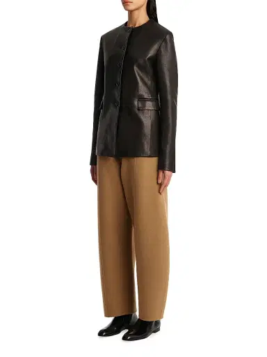Khaite Women's Clover Fleece Wool Pants - Camel | Thumbnail 2 Khaite Women's Clover Fleece Wool Pants - Camel | Thumbnail 2