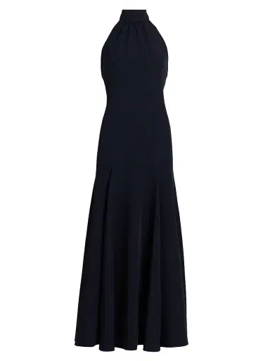 Milly Women's Elena Halterneck Maxi Dress - Navy | Thumbnail 1 Milly Women's Elena Halterneck Maxi Dress - Navy | Thumbnail 1
