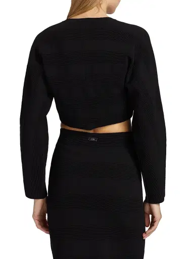 Et Ochs Women's Livv Rib-Knit Crop Cardigan - Black | Thumbnail 5 Et Ochs Women's Livv Rib-Knit Crop Cardigan - Black | Thumbnail 5