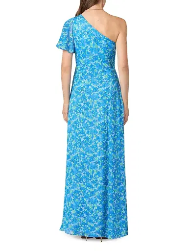 Shoshanna Women's Latissa One-Shoulder Maxi Dress - Sky Multi | Thumbnail 3 Shoshanna Women's Latissa One-Shoulder Maxi Dress - Sky Multi | Thumbnail 3