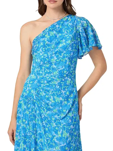 Shoshanna Women's Latissa One-Shoulder Maxi Dress - Sky Multi | Thumbnail 4 Shoshanna Women's Latissa One-Shoulder Maxi Dress - Sky Multi | Thumbnail 4