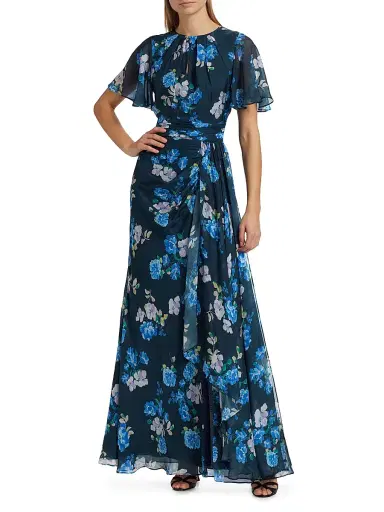 Shoshanna Women's Macie Floral Maxi Dress - Indigo Multi | Thumbnail 3 Shoshanna Women's Macie Floral Maxi Dress - Indigo Multi | Thumbnail 3