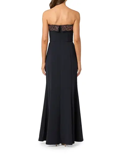 Shoshanna Women's Violette Embellished Strapless Gown - Navy | Thumbnail 3 Shoshanna Women's Violette Embellished Strapless Gown - Navy | Thumbnail 3