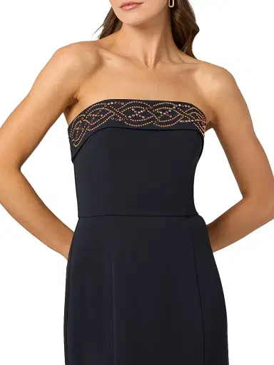 Shoshanna Women's Violette Embellished Strapless Gown - Navy | Thumbnail 4 Shoshanna Women's Violette Embellished Strapless Gown - Navy | Thumbnail 4