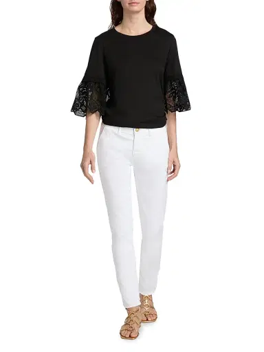Kobi Halperin Women's Cathy Twill Fray-Hem Pants - White | Thumbnail 2 Kobi Halperin Women's Cathy Twill Fray-Hem Pants - White | Thumbnail 2