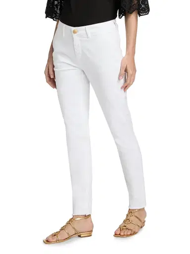 Kobi Halperin Women's Cathy Twill Fray-Hem Pants - White | Thumbnail 4 Kobi Halperin Women's Cathy Twill Fray-Hem Pants - White | Thumbnail 4