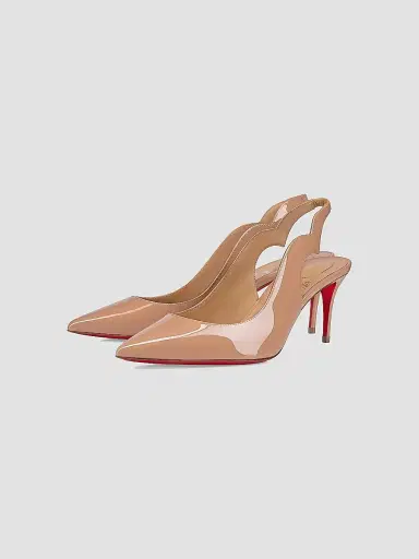 Christian Louboutin Women's Hot Chick Sling 70MM Patent Leather Pumps - Beige - Size 12 | Thumbnail 2 Christian Louboutin Women's Hot Chick Sling 70MM Patent Leather Pumps - Beige - Size 12 | Thumbnail 2