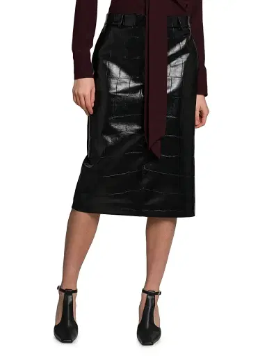 Stella McCartney Women's Croco Combo Midi-Skirt - Black | Thumbnail 3 Stella McCartney Women's Croco Combo Midi-Skirt - Black | Thumbnail 3