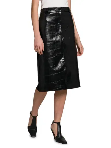 Stella McCartney Women's Croco Combo Midi-Skirt - Black | Thumbnail 4 Stella McCartney Women's Croco Combo Midi-Skirt - Black | Thumbnail 4