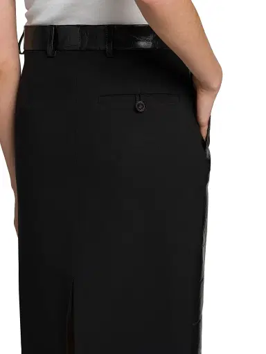 Stella McCartney Women's Croco Combo Midi-Skirt - Black | Thumbnail 6 Stella McCartney Women's Croco Combo Midi-Skirt - Black | Thumbnail 6