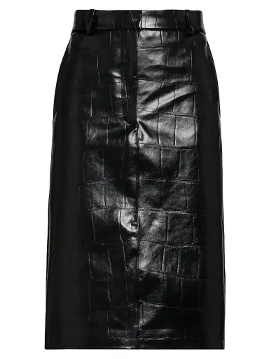 Stella McCartney Women's Croco Combo Midi-Skirt - Black | Thumbnail 1 Stella McCartney Women's Croco Combo Midi-Skirt - Black | Thumbnail 1