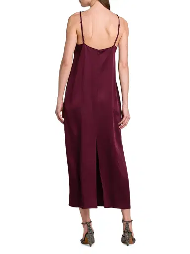 Stella McCartney Women's Satin-Lace V-Neck Maxi Slipdress - Bordeaux | Thumbnail 5 Stella McCartney Women's Satin-Lace V-Neck Maxi Slipdress - Bordeaux | Thumbnail 5