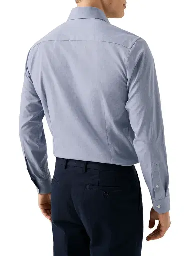Eton Men's Slim-Fit Melange Solid Button-Front Shirt | Thumbnail 4 Eton Men's Slim-Fit Melange Solid Button-Front Shirt | Thumbnail 4