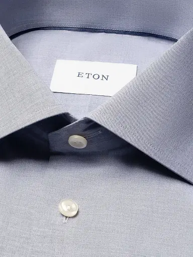 Eton Men's Slim-Fit Melange Solid Button-Front Shirt | Thumbnail 7 Eton Men's Slim-Fit Melange Solid Button-Front Shirt | Thumbnail 7