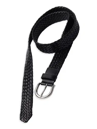 Prada Men's Braided Leather Belt - Black | Thumbnail 2 Prada Men's Braided Leather Belt - Black | Thumbnail 2