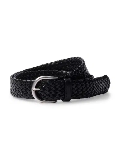 Prada Men's Braided Leather Belt - Black | Thumbnail 1 Prada Men's Braided Leather Belt - Black | Thumbnail 1