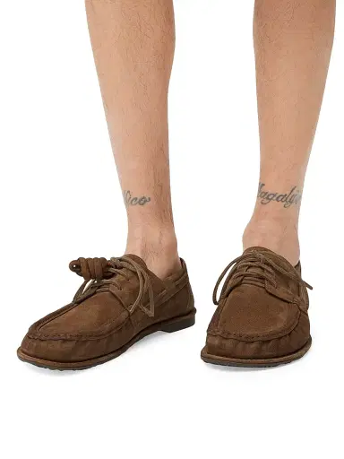 LOEWE Men's x Paula's Ibiza Campo Suede Boat Shoes - Brown | Thumbnail 5 LOEWE Men's x Paula's Ibiza Campo Suede Boat Shoes - Brown | Thumbnail 5