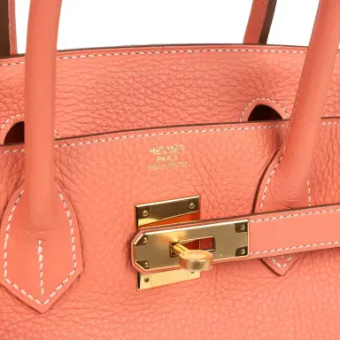 HERMÈS Pre-owned Hermes Birkin 30 Crevette Clemence Gold Hardware | Thumbnail 7 HERMÈS Pre-owned Hermes Birkin 30 Crevette Clemence Gold Hardware | Thumbnail 7