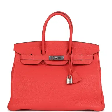 HERMÈS Pre-owned Hermes Birkin 35 Rose Jaipur Clemence Palladium Hardware | Thumbnail 1 HERMÈS Pre-owned Hermes Birkin 35 Rose Jaipur Clemence Palladium Hardware | Thumbnail 1