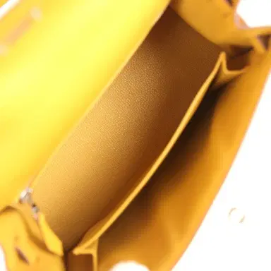 HERMÈS Pre-owned Hermes Kelly Sellier 25 Jaune Ambre Epsom Palladium Hardware | Thumbnail 8 HERMÈS Pre-owned Hermes Kelly Sellier 25 Jaune Ambre Epsom Palladium Hardware | Thumbnail 8