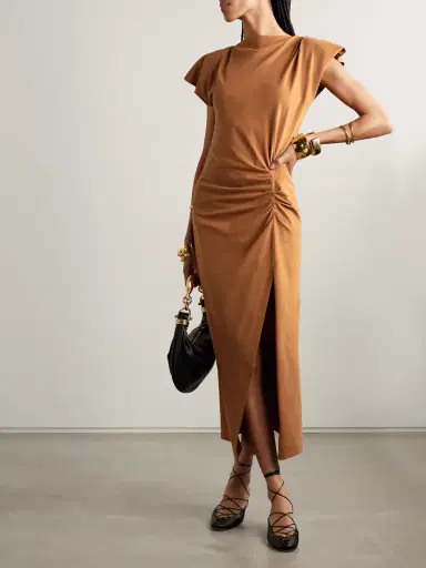 Isabel Marant Nadela Asymmetric Gathered Cotton-jersey Maxi Dress | Thumbnail 2 Isabel Marant Nadela Asymmetric Gathered Cotton-jersey Maxi Dress | Thumbnail 2
