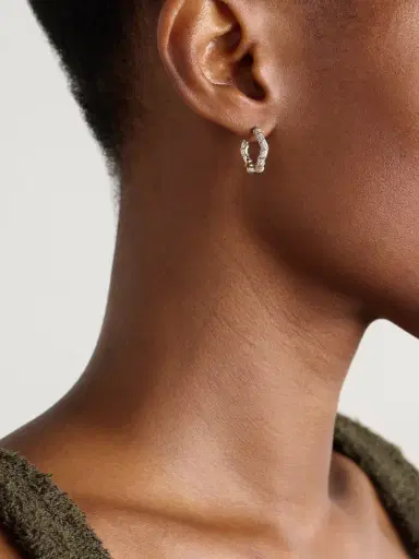 Yvonne Léon 18-karat White And Yellow Gold Diamond Hoop Earrings | Thumbnail 2 Yvonne Léon 18-karat White And Yellow Gold Diamond Hoop Earrings | Thumbnail 2