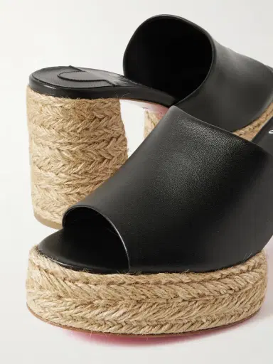Christian Louboutin Calakala 85 Leather Espadrille Platform Mules | Thumbnail 4 Christian Louboutin Calakala 85 Leather Espadrille Platform Mules | Thumbnail 4