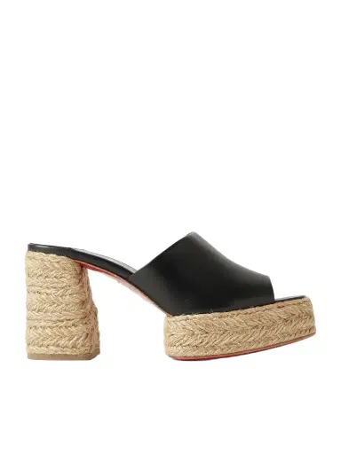 Christian Louboutin Calakala 85 Leather Espadrille Platform Mules | Thumbnail 1 Christian Louboutin Calakala 85 Leather Espadrille Platform Mules | Thumbnail 1