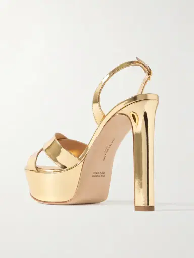 Jennifer Chamandi Leonardo 130 Metallic Leather Platform Slingback Sandals | Thumbnail 3 Jennifer Chamandi Leonardo 130 Metallic Leather Platform Slingback Sandals | Thumbnail 3