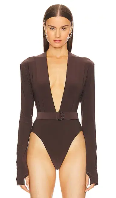 Norma Kamali x REVOLVE Deep V Neck Bodysuit | Thumbnail 2 Norma Kamali x REVOLVE Deep V Neck Bodysuit | Thumbnail 2