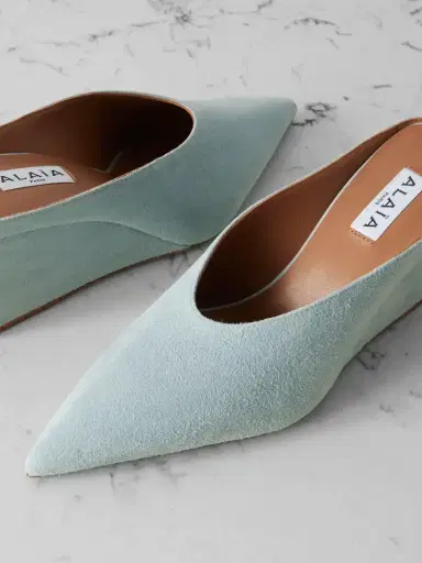 Alaïa 75 Suede Wedge Mules | Thumbnail 4 Alaïa 75 Suede Wedge Mules | Thumbnail 4