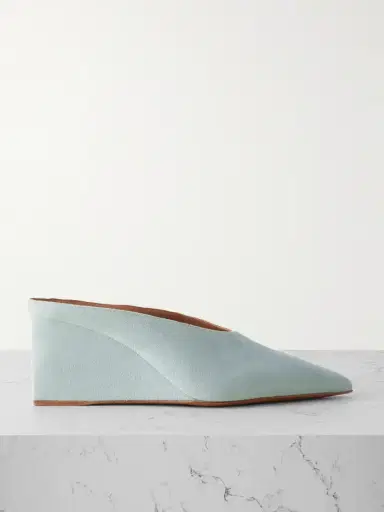 Alaïa 75 Suede Wedge Mules | Thumbnail 1 Alaïa 75 Suede Wedge Mules | Thumbnail 1