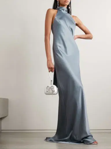 Galvan Sienna Satin Halterneck Gown | Thumbnail 2 Galvan Sienna Satin Halterneck Gown | Thumbnail 2