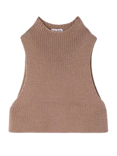 Alaïa Cropped Cotton-blend Turtleneck Tank | Thumbnail 1 Alaïa Cropped Cotton-blend Turtleneck Tank | Thumbnail 1