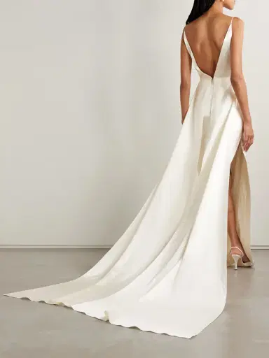 Danielle Frankel Emerson Silk And Wool-blend Satin Gown | Thumbnail 3 Danielle Frankel Emerson Silk And Wool-blend Satin Gown | Thumbnail 3