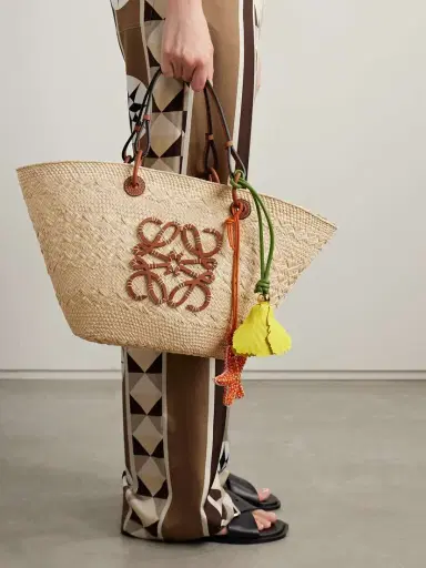Loewe + Paula's Ibiza Anagram Medium Leather-trimmed Woven Raffia Tote | Thumbnail 2 Loewe + Paula's Ibiza Anagram Medium Leather-trimmed Woven Raffia Tote | Thumbnail 2