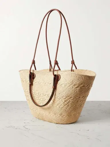 Loewe + Paula's Ibiza Anagram Medium Leather-trimmed Woven Raffia Tote | Thumbnail 3 Loewe + Paula's Ibiza Anagram Medium Leather-trimmed Woven Raffia Tote | Thumbnail 3