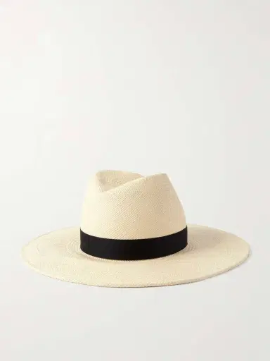 Gigi Burris Jeanne Embellished Cotton Felt-trimmed Straw Fedora | Thumbnail 3 Gigi Burris Jeanne Embellished Cotton Felt-trimmed Straw Fedora | Thumbnail 3
